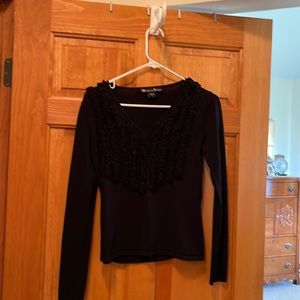 Sexy black v neck sweater